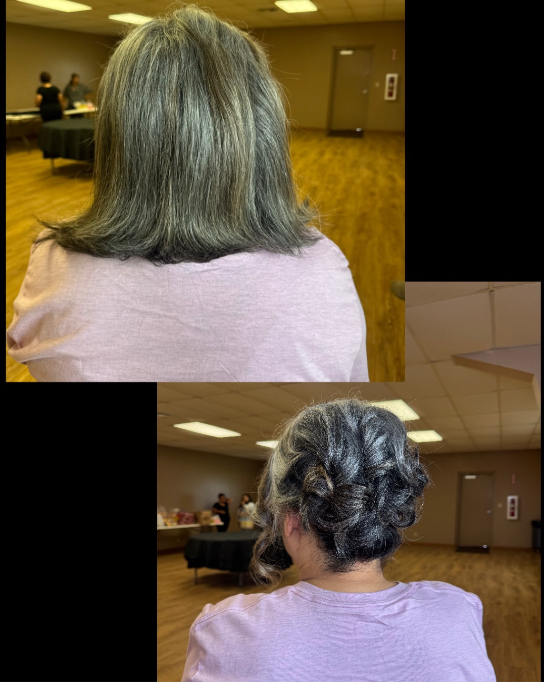 Short hair updo
